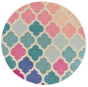 Hans Home | Ručně všívaný kusový koberec Illusion Rosella Pink/Blue kruh