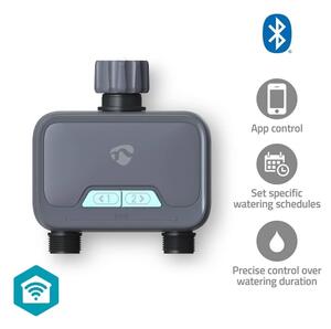 Nedis BTWV20GY - Regulátor průtoku vody 4xAA Wi-Fi Tuya IP54