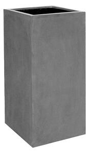 Pottery Pots Venkovní květináč obdélníkový Bouvy XL, Grey (barva šedá), kolekce Natural, kompozit Fiberstone, d 50 cm x š 50 cm x v 100 cm, objem cca 250 l