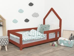 Benlemi Dětská postel domeček POPPI s bočnicí vpravo Barva: Cihlová, Rozměr: 90 x 200 cm