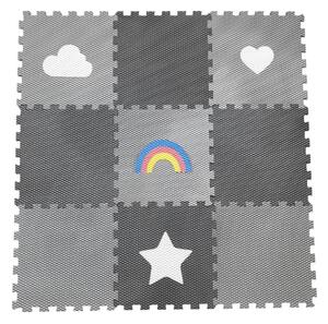 Hrací pěnové puzzle do dětského pokoje ŠEDO-ČERNÉ 9 dílů