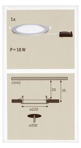 Paulmann 92075 - LED/18W IP44 Koupelnové podhledové svítidlo QUALITY LINE 230V