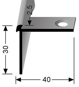 Schodový profil pro krytiny do 6,5 mm (pro snadné ohýbání) Stříbro F4