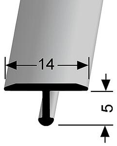 Přechodový T profil (pro snadné ohýbání) Stříbro F4