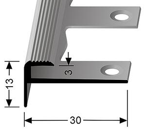 Schodový profil pro krytiny do 7 mm (pro snadné ohýbání) Stříbro F4