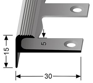 Schodový profil pro krytiny do 7 mm (pro snadné ohýbání) Stříbro F4