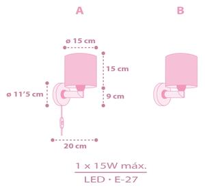 Dalber 42499 - Dětské nástěnné svítidlo FAIRY DREAMS 1xE27/15W/230V