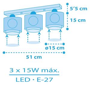 Dalber 60653 - Dětské stropní svítidlo PIRATE ISLAND 3xE27/15W/230V