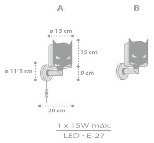 Dalber 61809 - Dětské nástěnné svítidlo DARK HERO 1xE27/15W/230V