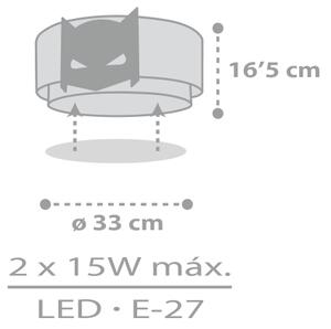 Dalber 61806 - Dětské stropní svítidlo DARK HERO 2xE27/15W/230V