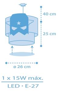 Dalber 61812 - Dětský lustr BLUE HERO 1xE27/15W/230V