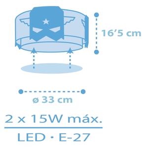 Dalber 61816 - Dětské stropní svítidlo BLUE HERO 2xE27/15W/230V