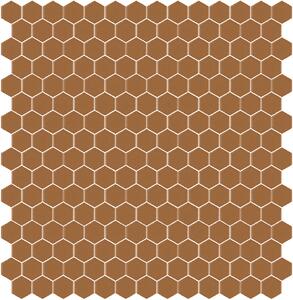Hisbalit Obklad skleněná hnědá Mozaika 212A SATINATO hexagony hexagony 2,3x2,6 (33,33x33,33) cm - HEX212ALH