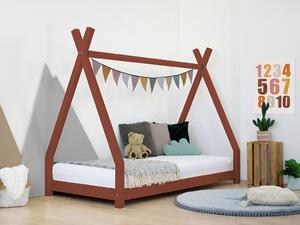 Dětská dřevěná postel NAKANA ve tvaru teepee - Cihlová, Rozměr: 80x160 cm