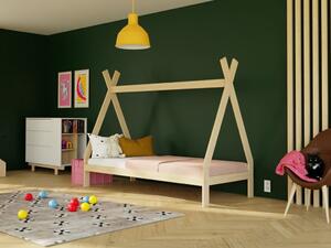 Rostoucí dětská postel SWITCH 2v1 ve tvaru teepee - Nelakovaná, 90x160 cm