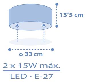 Dalber 42006T - Dětské stropní svítidlo COLOR LIGHT 2xE27/15W/230V modrá