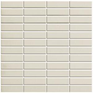 The Mosaic Factory Obklad keramická bílá Mozaika 7 White 7,3x2,3 (30x30) cm - LO7310