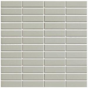 The Mosaic Factory Obklad keramická šedá Mozaika 7 Grey 7,3x2,3 (30x30) cm - LO7329