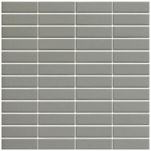 The Mosaic Factory Obklad keramická šedá Mozaika 7 Dark Grey 7,3x2,3 (30x30) cm - LO7315