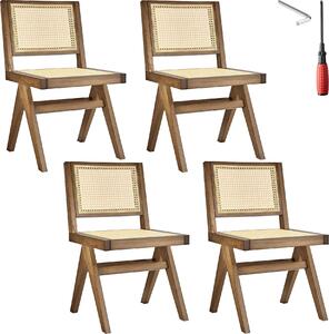 Tectake® Dřevěná židle Lissy Boho style 48,5 x 53,5 x 83 cm, nosnost 120 kg