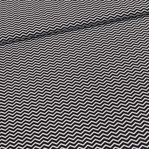 Bavlněné plátno TEZY 13B ZIG ZAG černá, š.150cm (látka v metráži)