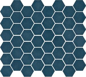 TGM Obklad skleněná modrá Mozaika BLUE MATT hexagony 4,4x5 (29,5x33) cm - SXMA2660F