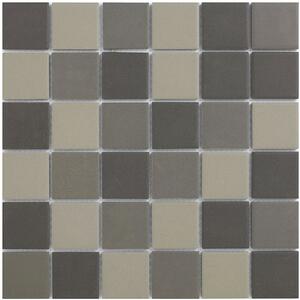 The Mosaic Factory Keramická mozaika šedá Mozaika MIX 5 Grey, Athracite, Black 4,8x4,8 (30,9x30,9) cm - LO10MIX1