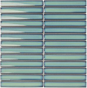 The Mosaic Factory Obklad keramická zelená; tyrkysová Mozaika Ocean Green 2x14,5 (29,6x29,9) cm - SEF20500