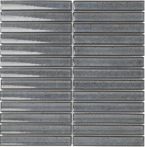 The Mosaic Factory Obklad keramická šedá Mozaika Grey 2x14,5 (29,6x29,9) cm - SEF20360