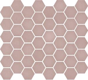 TGM Obklad skleněná růžová Mozaika PINK MATT hexagony 4,4x5 (29,5x33) cm - SXMA1960F