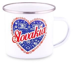 Slovenské Srdce Plechový Hrnek Slovakia - Folklórní srdíčko