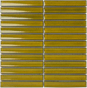 The Mosaic Factory Obklad keramická žlutá Mozaika Yellow 2x14,5 (29,6x29,9) cm - SEF20030