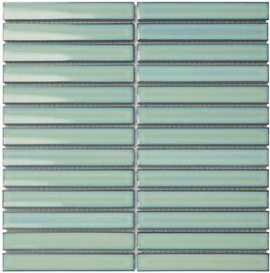 The Mosaic Factory Obklad keramická zelená; tyrkysová Mozaika Turquoise 2x14,5 (29,6x29,9) cm - SEF20125
