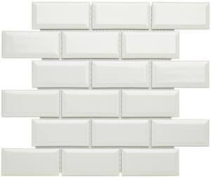 FIN Obklad keramická bílá Mozaika Metro Bílá Lesk 4,5x9,5 (29,1x29,6) cm - PAME100