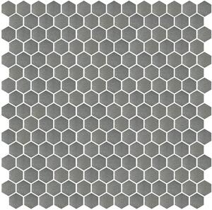 Hisbalit Obklad skleněná šedá Mozaika 720 HEXAGON hexagony 2,3x2,6 (33,3x33,3) cm - HEX720MH