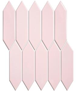 The Mosaic Factory Obklad keramická růžová Mozaika Picket Pink Glossy 4,8x19,5 (25,8x31,3) cm - PAPIC72