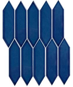 The Mosaic Factory Obklad keramická modrá Mozaika Picket Blue Glossy 4,8x19,5 (25,8x31,3) cm - PAPIC38