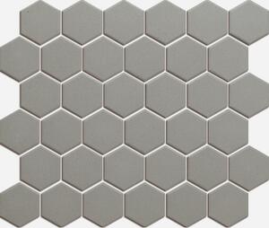 The Mosaic Factory Keramická mozaika šedá Mozaika HEX 5 Dark Grey 5,1x5,9 (28,1x32,5) cm - LOH1015
