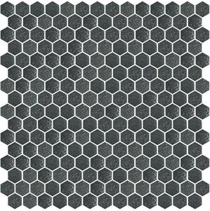 Hisbalit Obklad skleněná šedá Mozaika 722 HEXAGON hexagony 2,3x2,6 (33,3x33,3) cm - HEX722BH