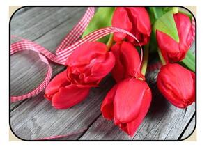 Prostírání na korku - Tulipány červené