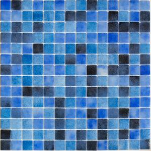 Hisbalit Skleněná mozaika modrá Mozaika MIX OYAMBRE 2,5x2,5 (33,3x33,3) cm - 25OYAMLH