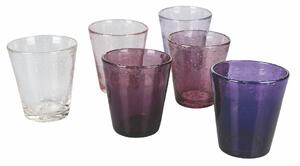 VILLA D’ESTE HOME TIVOLI Set sklenic na vodu Cancun 6 kusů, odstíny fialové, foukané sklo, 330 ml