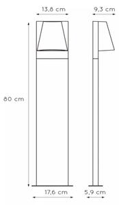 Lucide 29898/80/29 - Venkovní lampa LIAM 1xGU10/35W/230V IP44 80 cm antracit