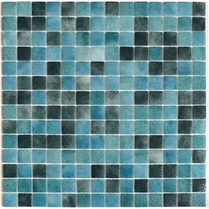 Hisbalit Skleněná mozaika zelená Mozaika MIX RIS 2,5x2,5 (33,3x33,3) cm - 25RISLH
