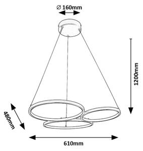 Rabalux 72297 - LED Lustr na lanku FORMAND LED/38W/230V černá