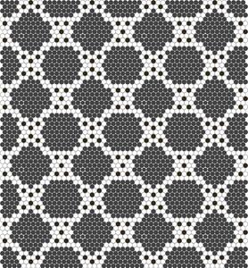 Hisbalit Skleněná mozaika bílá; černá; černo-bílá Černobílá Mozaika OSTINATO prům. 2,2 (33,3x33,3) cm - KOLOST