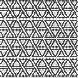 Hisbalit Obklad skleněná bílá; černá; černo-bílá Černobílá Mozaika JAZZ hexagony 2,3x2,6 (33,3x33,3) cm - HEXJAZ