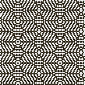Hisbalit Obklad skleněná bílá; černá; černo-bílá Černobílá Mozaika BOSSA hexagony 2,3x2,6 (33,3x33,3) cm - HEXBOS