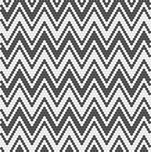 Hisbalit Obklad skleněná bílá; černá; černo-bílá Černobílá Mozaika ALLEGRO hexagony 2,3x2,6 (33,3x33,3) cm - HEXALG