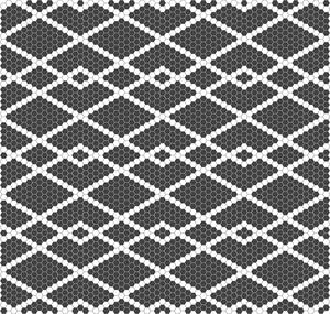 Hisbalit Obklad skleněná bílá; černá; černo-bílá Černobílá Mozaika PIZZICATO hexagony 2,3x2,6 (33,3x33,3) cm - HEXPZC